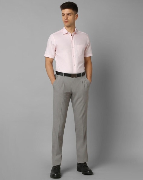 Grey Pants with Pink Shirt Smart Casual Outfits For Men After 40 (4 ideas &  outfits) | Lookastic