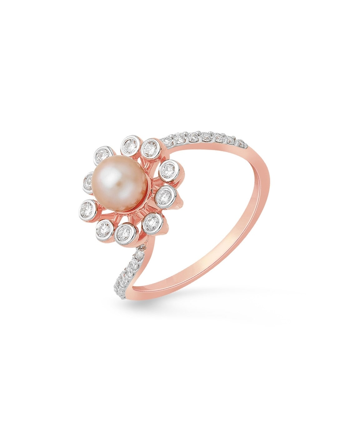 Honora Cultured Pink Ming Pearl (13mm) & Diamond (1/8 ct. t.w.) Ring in 14k  Rose Gold - Macy's