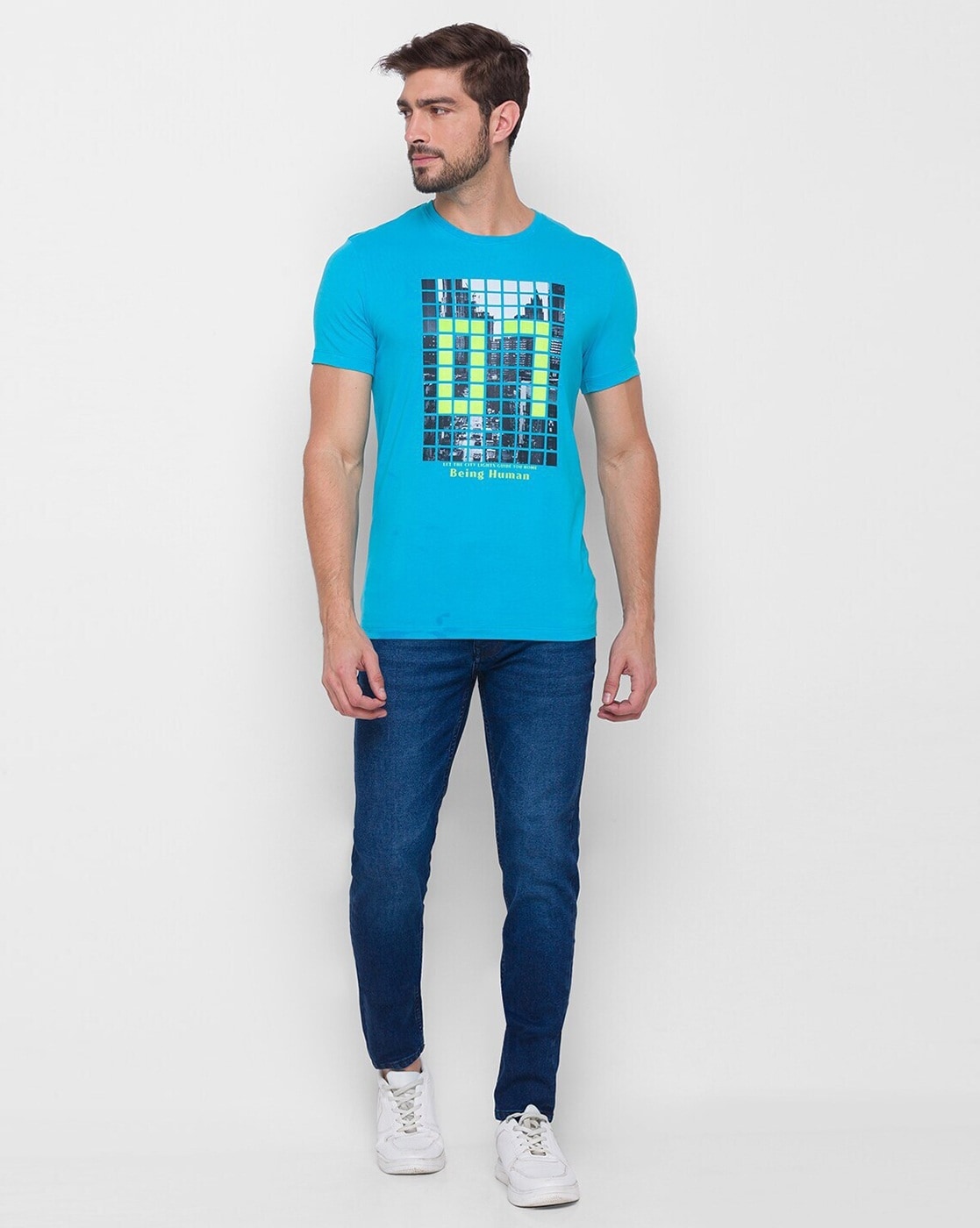 Buy BEING HUMAN Printed Cotton Regular Fit Mens T-Shirt | Shoppers Stop