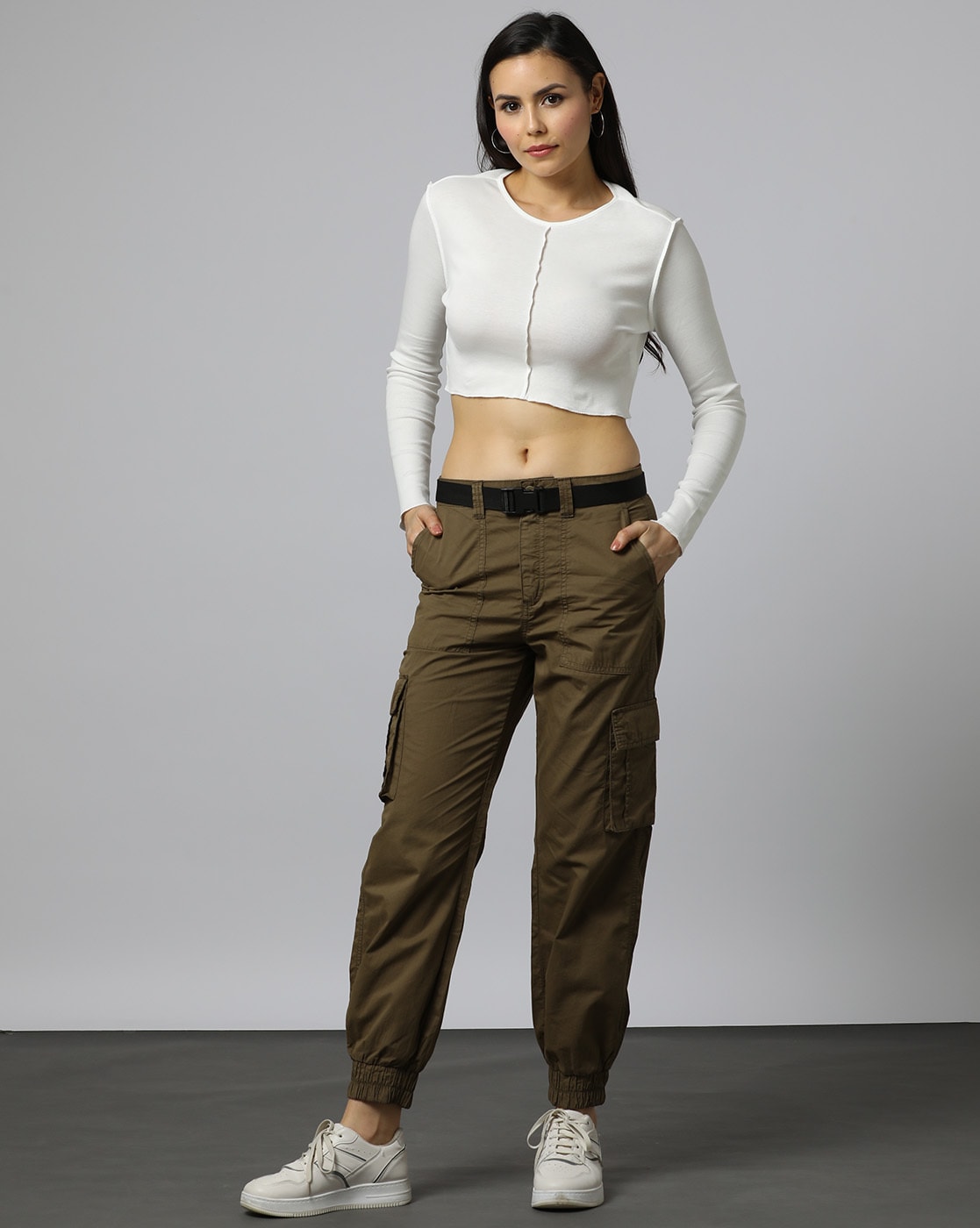 EDCRF High Waisted Cargo Pants Women Relaxed Fit Athletic India