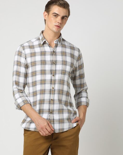 Men Checked Slim Fit Shirt