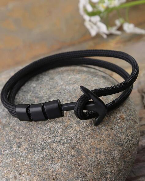 Buy University Trendz PU Leather Funky Anchor Bracelet for Mens & Boys ( Black) at Amazon.in