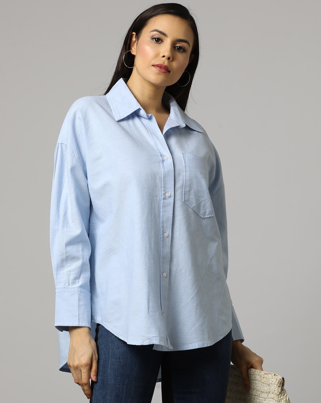 Ladies shirt blue best sale