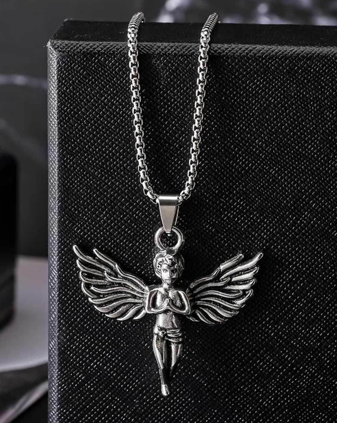 BRICKKIDS Angel Wing Necklace, Guardian Angel Pendant Opening India | Ubuy