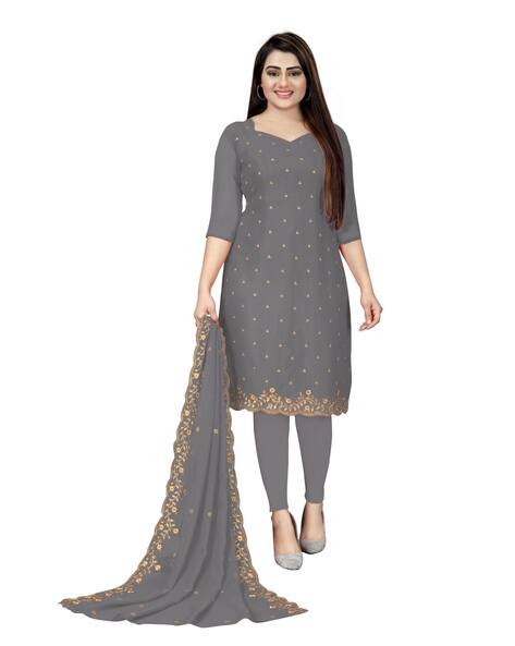 Buy Grey Dress Material for Women by MANVAA Online | Ajio.com