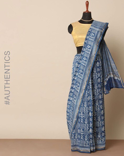 Buy Blue Sarees for Women by Indie Picks Online | Ajio.com