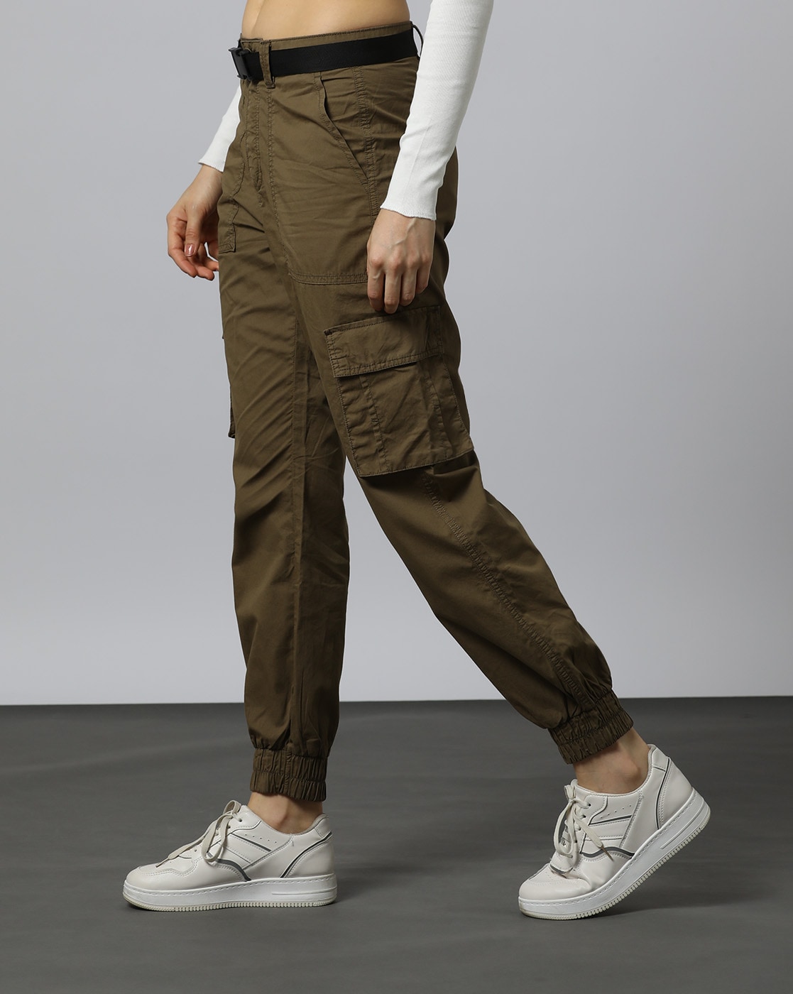 Olive cargo store joggers womens