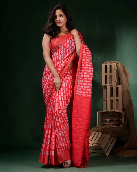 Crimson Red Banarasi Dola Silk Saree With Resham Embroidery, Zari And Gotta  Patti Work 4001