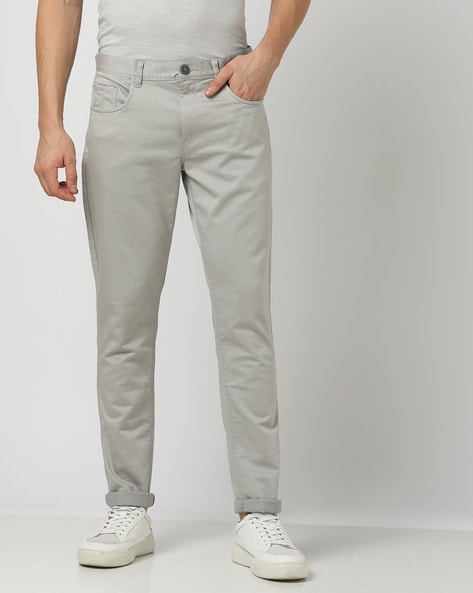 Soft Jersey Stretch Seam Detail Trouser in Grey - Roman Originals UK