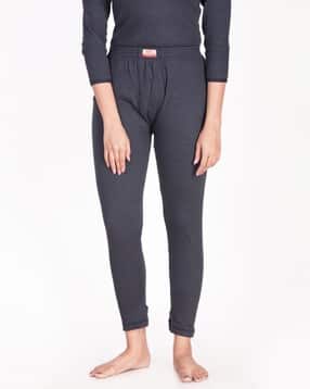 dollar Ribbed Thermal Pants with Logo Applique-picture-23
