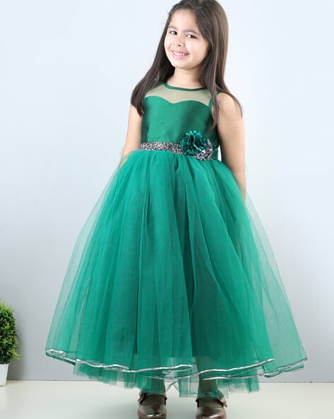 Green and Gold Festival Designer Frock for Birthday Girl Specially Made  Frock in Alappuzha at best price by Stanwells Kids - Justdial