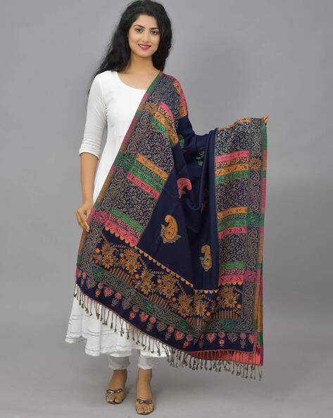 Paisley Woven Shawl with Tassels