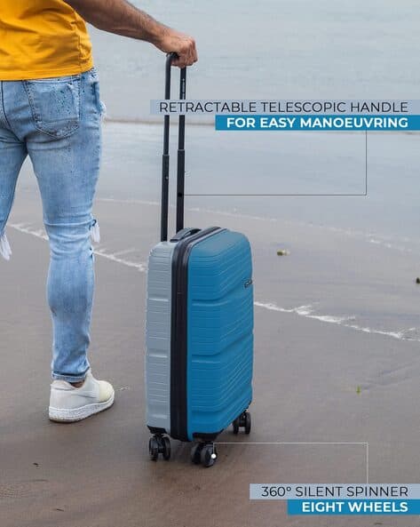 Buy Blue Grey Luggage Trolley Bags for Men by Nasher Miles