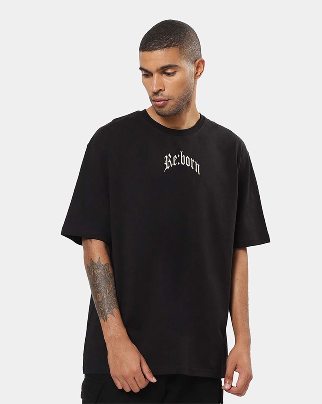 Buy THALASI Back Printed Men's Black Oversized T Shirts for Men