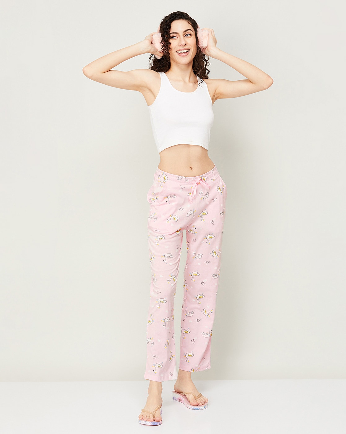 Printed Pants with Drawstring Waist