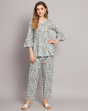 deckedup Floral Print Pant & Suit Set-picture-42