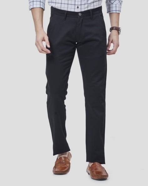 Buy Oxemberg Brown Slim Fit Self Pattern Chinos for Mens Online @ Tata CLiQ
