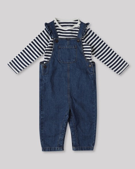 Baby Onesie Blue Cotton Denim