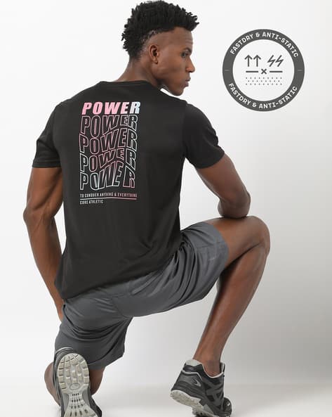 PERFORMAX Relaxed Fit Brand Print Active Lifestyle Training Crew-Neck T-Shirt