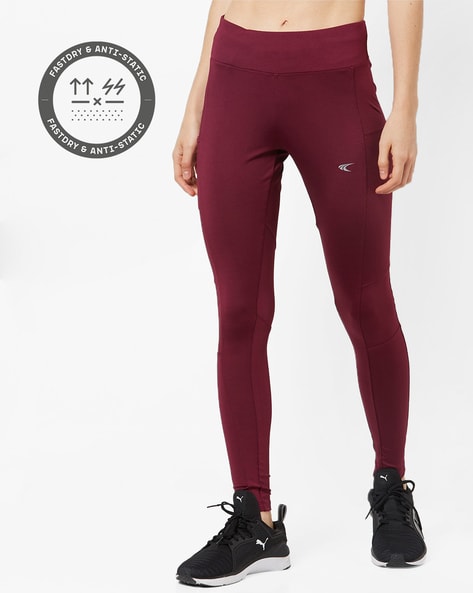 Buy Zelocity True Curv High Impact High Rise Quick Dry Leggings - Burgundy  at Rs.1248 online | Activewear online