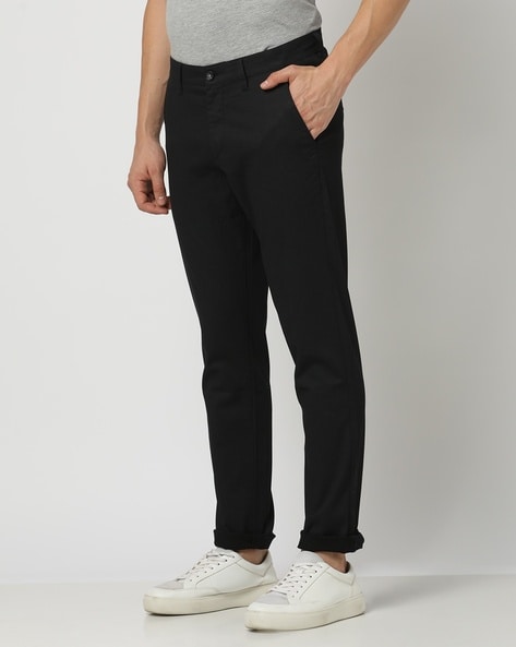 Buy Ketch Jet Black Slim Fit Chinos Trouser for Men Online at Rs496  Ketch