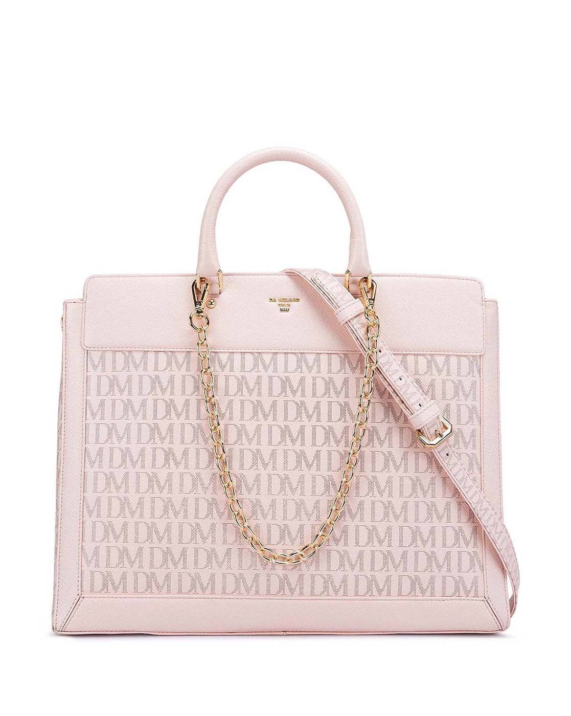 Medium Monogram Leather Satchel - Blush – Da Milano