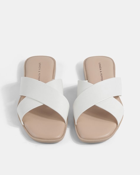 Buy Lemon & Pepper Nude Round Toe Sandals Online