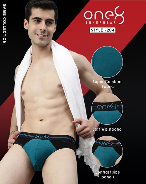 Buy Red & Neon Green Briefs for Men by One8 Online