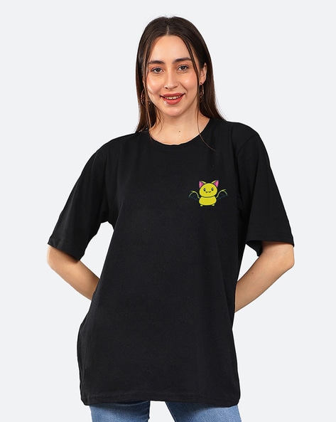 Buy Black Tshirts for Women by MAD OVER PRINT Online