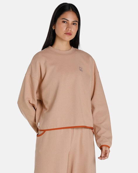 Buy ESSENTIALS Exclusive Beige Mock Neck Sweatshirt - Linen At 29% Off