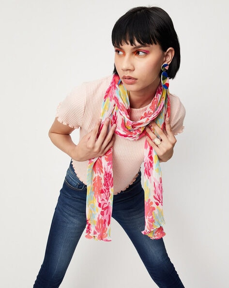 Women Floral Print Scarf Price in India