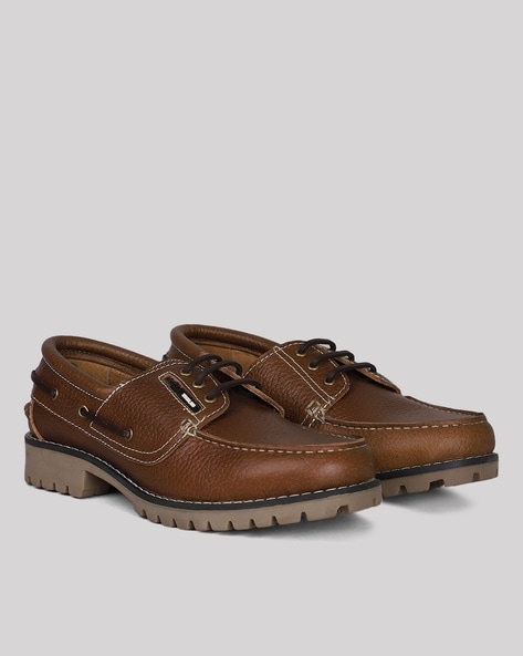 Woodland men's leather boat hot sale shoes