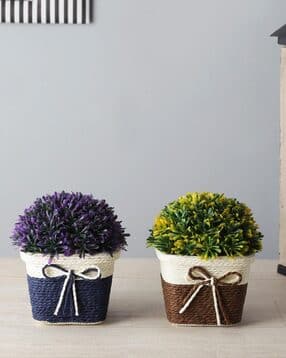 Set of 2 Artificial Leaves Plants with Pot-image-23