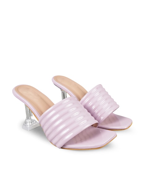 Buy Lavender Heeled Sandals for Women by JM LOOKS Online Ajio