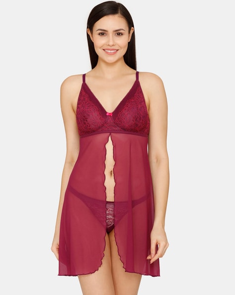 Zivame Lace V-Neck Babydoll