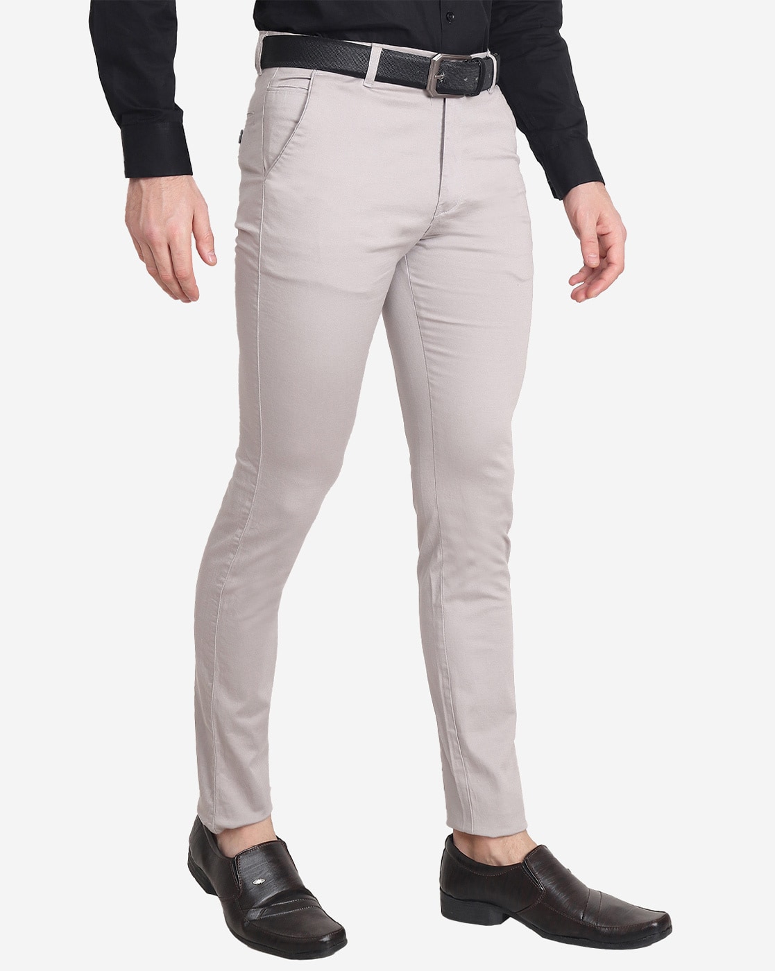 Buy VDOT Textured Cotton Blend Regular Fit Mens Trousers  Shoppers Stop