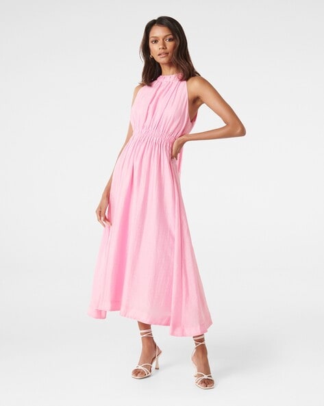 Buy Forever New Women Pink Solid Maxi Dress - Dresses for Women 6688402 |  Myntra