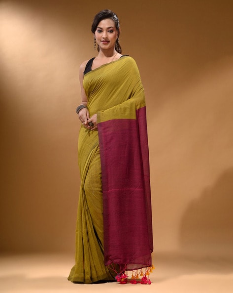 Mustard Yellow Handloom Silk Saree With Weaving Work – Bahuji - Online  Fashion & Lifestyle Store