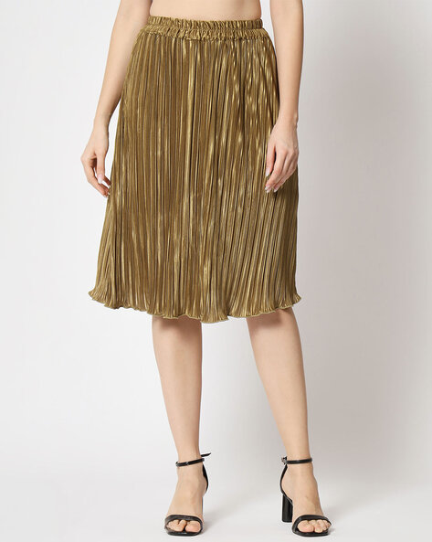 Pleated Flared Skirt