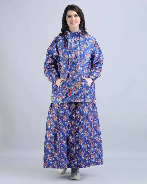 Floral print raincoat sale