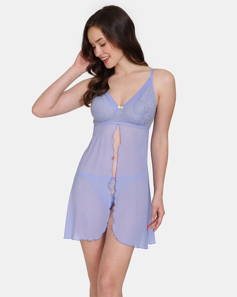 Zivame Lace V-Neck Babydoll