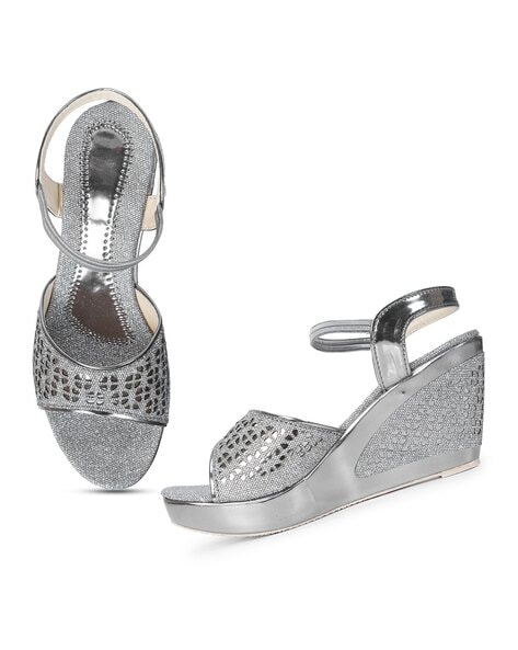 Buy Grey Heeled Sandals for Women by JM LOOKS Online Ajio