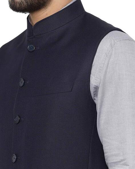 Jade blue nehru jacket best sale