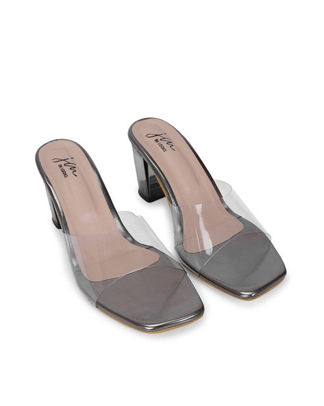 Buy Grey Heeled Sandals for Women by JM LOOKS Online Ajio