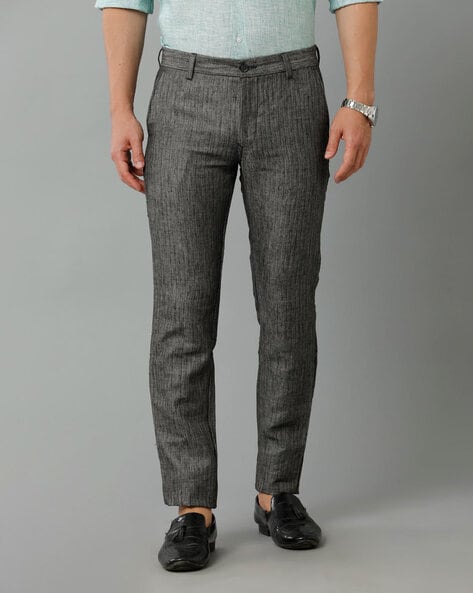Buy Mens Grey Striped Trousers for Men Grey Online at Bewakoof