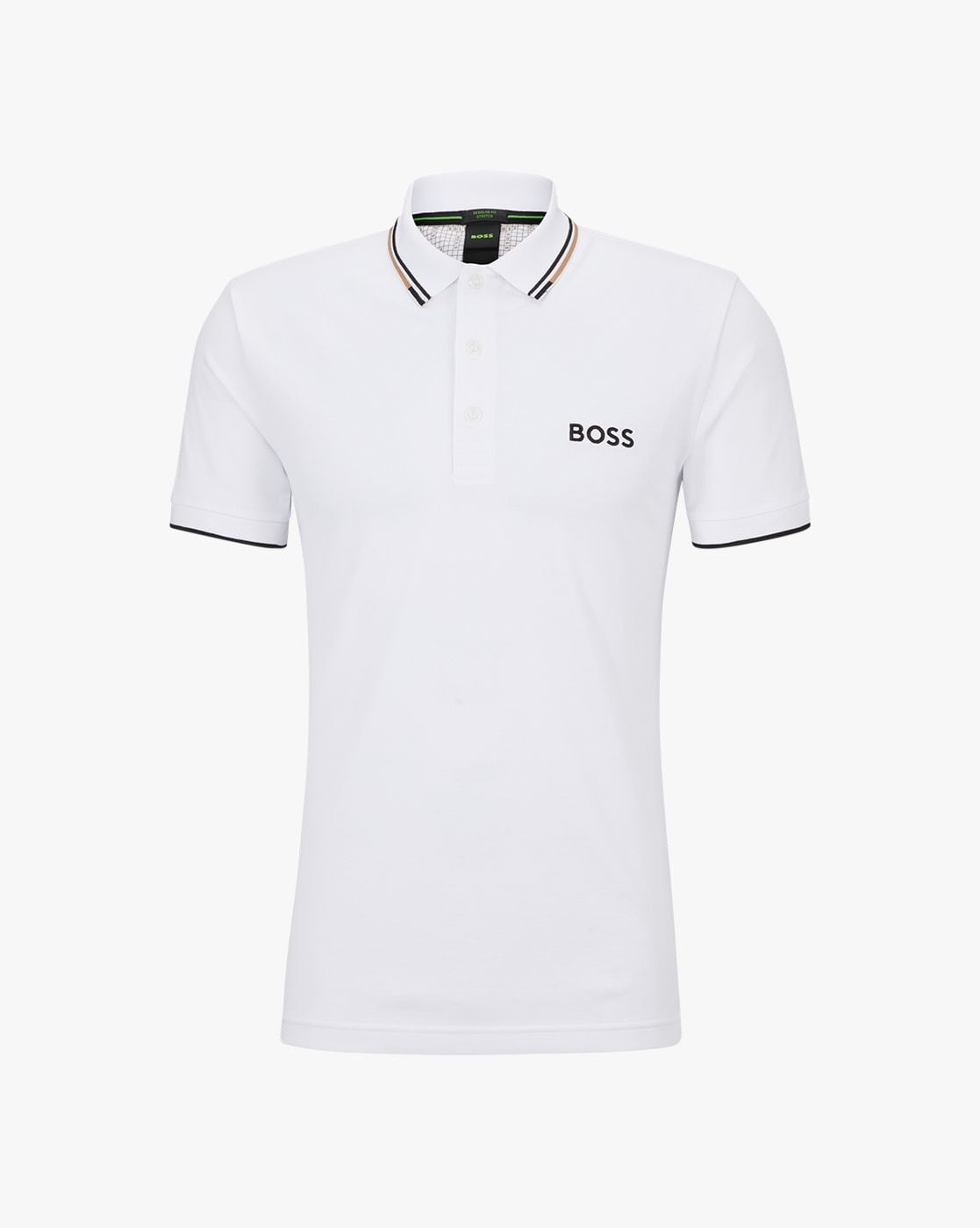 BOSS - Regular-fit polo shirt with monogram jacquard