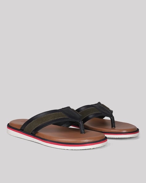 Men Brand Debossed Thong-Strap Flip-Flops