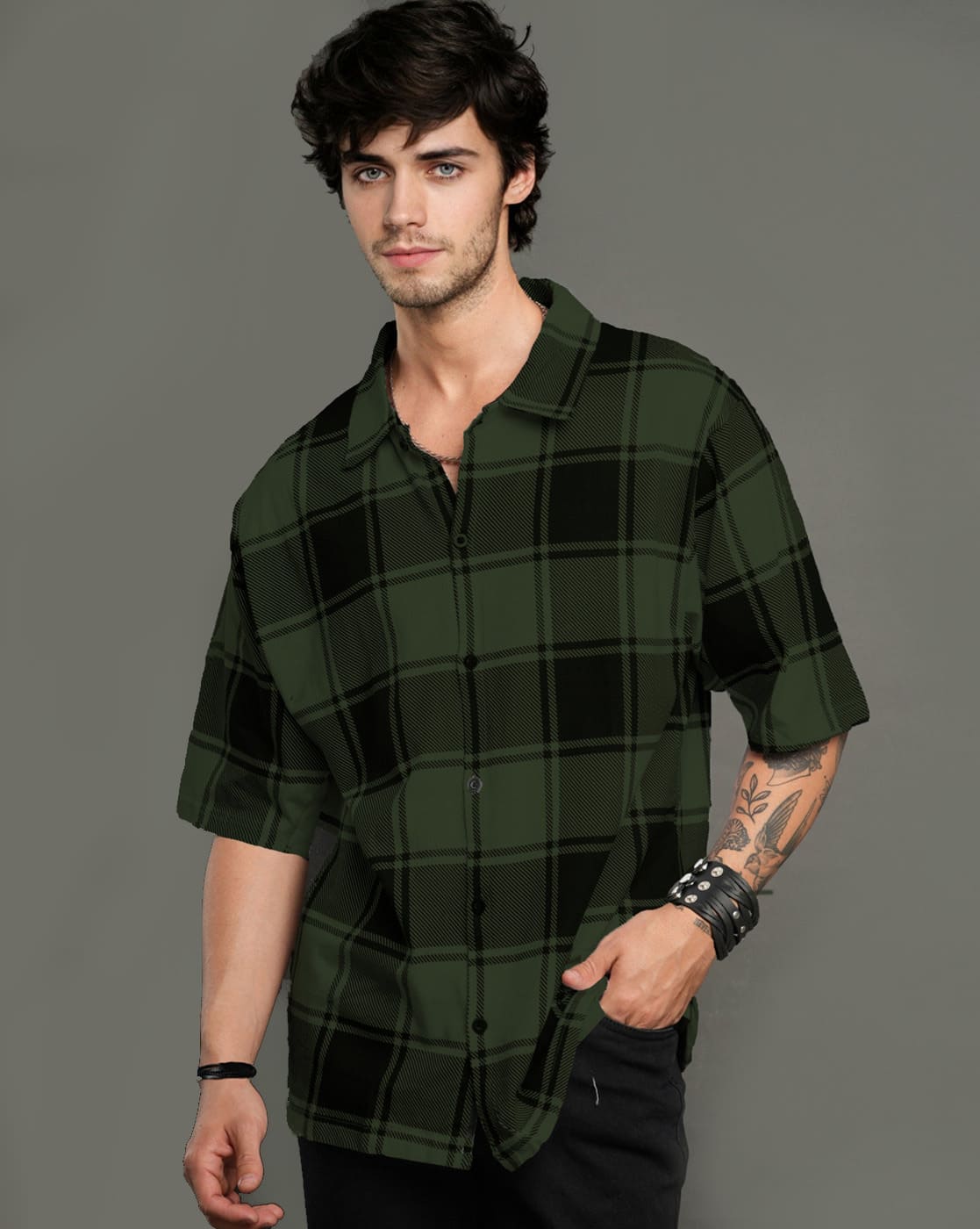 Buy Olive Green Shirts for Men by LEWEL Online | Ajio.com