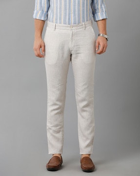 Buy Off White Thread Embroidered Linen Pants   MTSETRUMPCARDPANTL1OATMEALLINENHEARTMATI17DEC  The loom