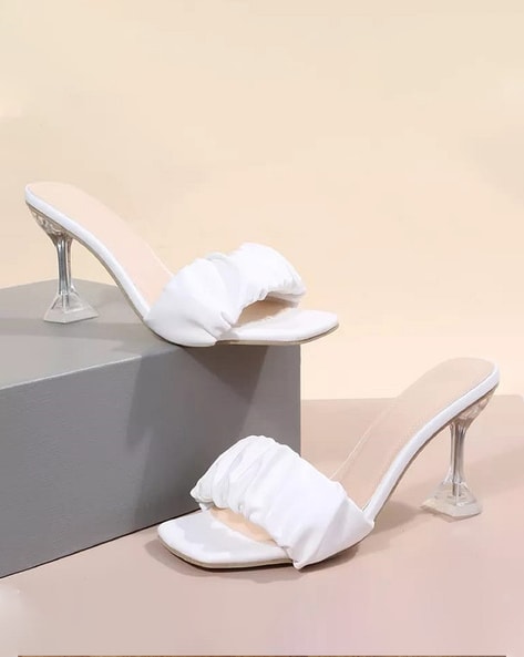 White mule 2024 heel sandals